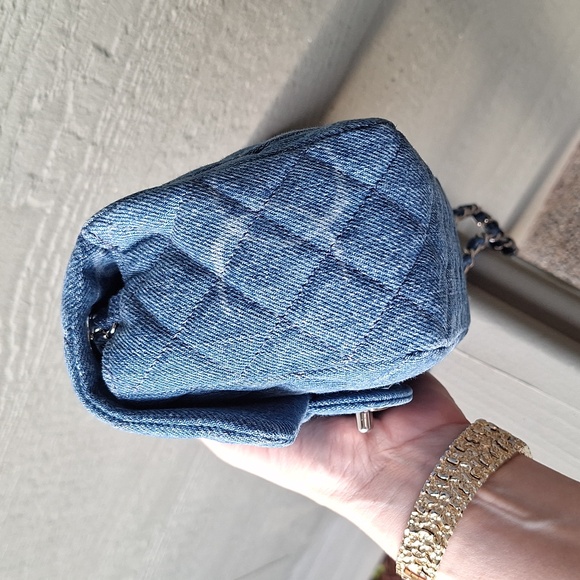 Chanel interlocking CC denim mini flap bag nearly FULL SET - Picture 4 of 14